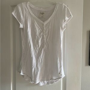 Abercrombie Short Sleeve Henley - White